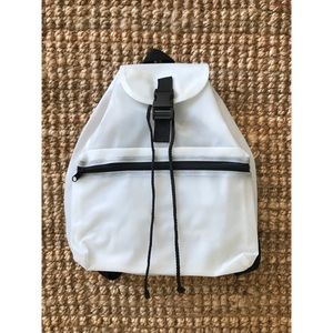 clear plastic backpack with black straps